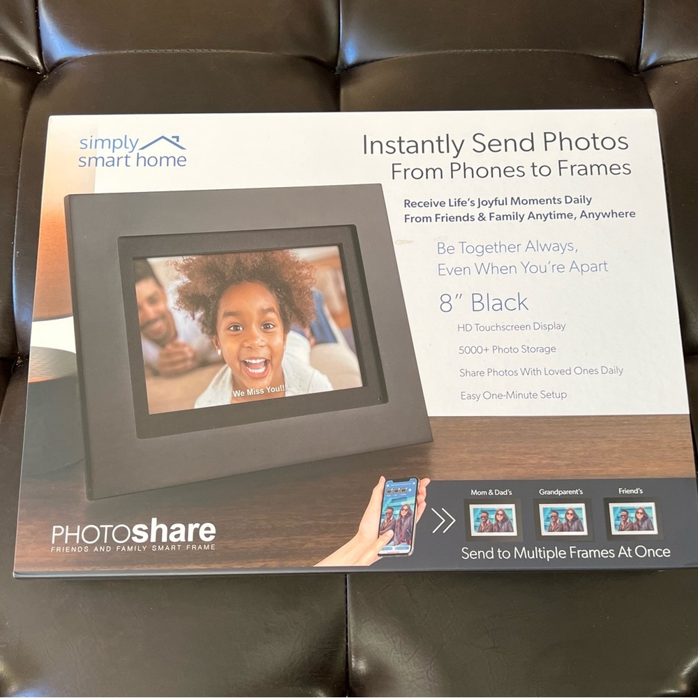 Simply Smart Home FSM08BL Black 8 Inch Photo Share WiFi Digital Smart Frame.